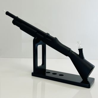 Shotgun Waterpipe With Wood Display and Extra Accessories - 27 Inch - Assorted Colors