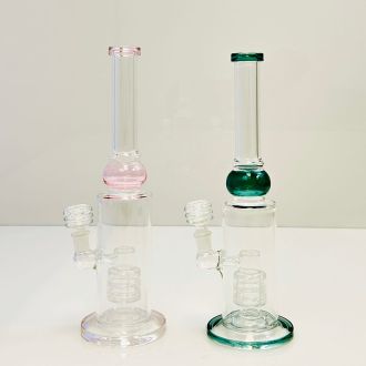 Waterpipe 12" Inch - Straight Mouth With Perc - Assorted - Price Per Piece