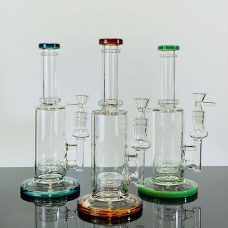 Waterpipe 10"Inch - With Colored Mouthpiece And Matrix Perc - Assorted - Price Per Piece