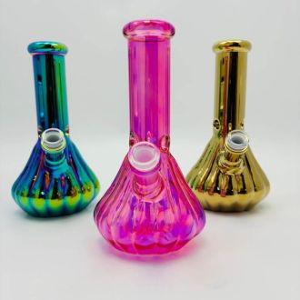 8" BEAKER ELECTROPLATAED WATERPIPE W/FACE