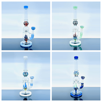 Waterpipe With Tentacles Perc - 12.5 Inch - WPAG104