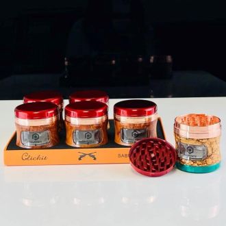 Grinder Wood And Metal Lid - Assorted Color - 60mm - 4 Parts - 6 Grinder Per Display - Mg-055