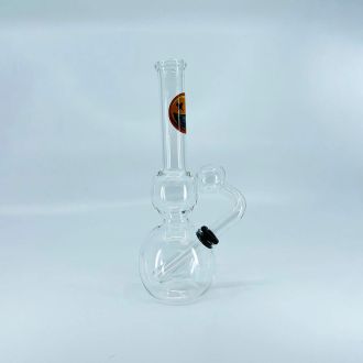 Waterpipe - 7.5" In Size - Clear Beaker Middle Oval With Oil Burner And Decal - Assorted