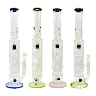 WPSC0863 - 21 Inch Waterpipe - 2-Tone Rim With Honeycomb and Matrix Perc