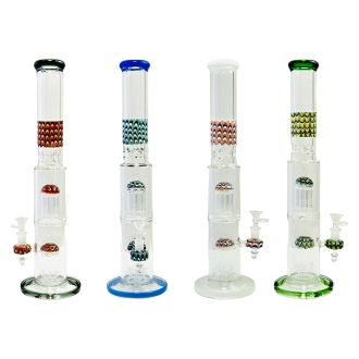 WPSC2536 - 18 Inch Waterpipe - With Double Tree Perc Raked