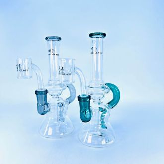 Helios Recycler Glass Waterpipe With Banger - 7 Inch - WPVA03 - Assorted - Price Per Piece
