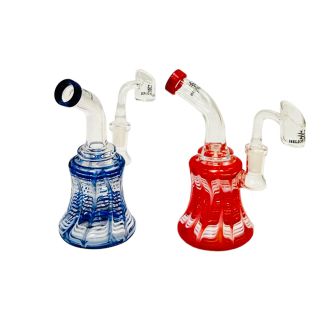 Helios Glass Waterpipe - 6 Inch - Raked with Bent Neck and Banger - WPTG92