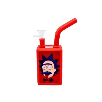 WPYHS94 WATERPIPE 4" JUICE W/ SILICONE 10mm male ASSORTED DESIGNS(H196A)