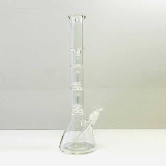 WPSC2478 - 18 Inch Waterpipe Beaker - Clear With Double UFO and Dome Perc