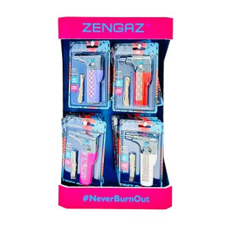Zengaz Torch Lighter - ZT-70 Display With 72 Lighters - Assorted Colors