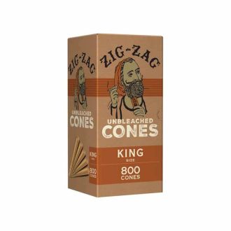 Zig-Zag Unbleached Cones - King Size - 800 Cones Per Box