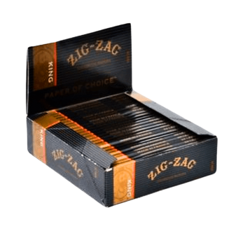 Zig Zag Black Box - 32 Leaves Papers Per Pack - King Size Rolling - 24 Counts Per Box