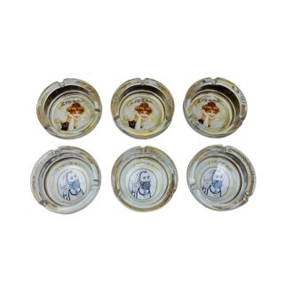 ZIG ZAG GLASS ASHTRAY 6ct/BOX