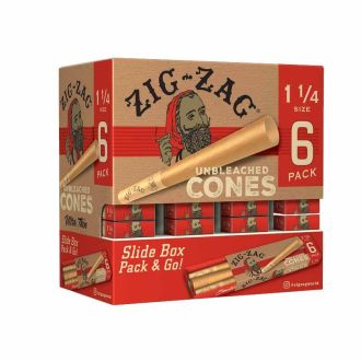 Zig Zag Unbleached Cones - 11/4 Size - 6 Cones Per Pack - Display Of 36 Packs
