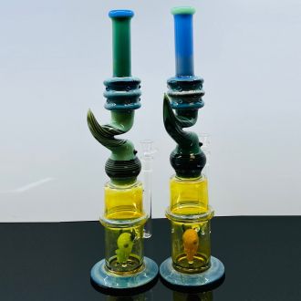 Zong Waterpipe With Diablo Perc - 17 Inch - Price Per Piece - Assorted